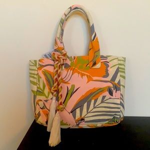 Vince Camino floral boho tassel handbag